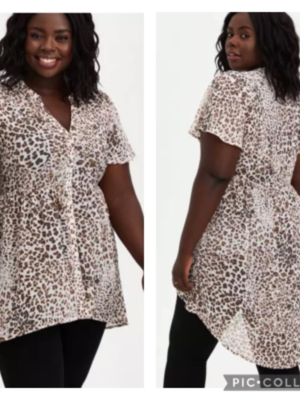 Torrid Sheer Brown Black Cheetah Leopard Print Short Sleeve Long Short Tunic